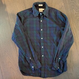 J. Crew Green & Navy Plaid Long-Sleeve Button-Down Shirt